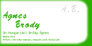 agnes brody business card