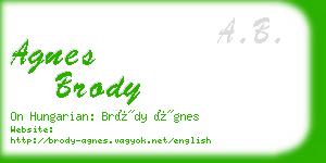 agnes brody business card